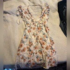 Xhilaration Women's Floral Lace Chemise - Cream and Orange